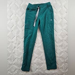 High Waisted Yola Skinny Scrub Pants Womens 2XS Green Medical Nurse Wear